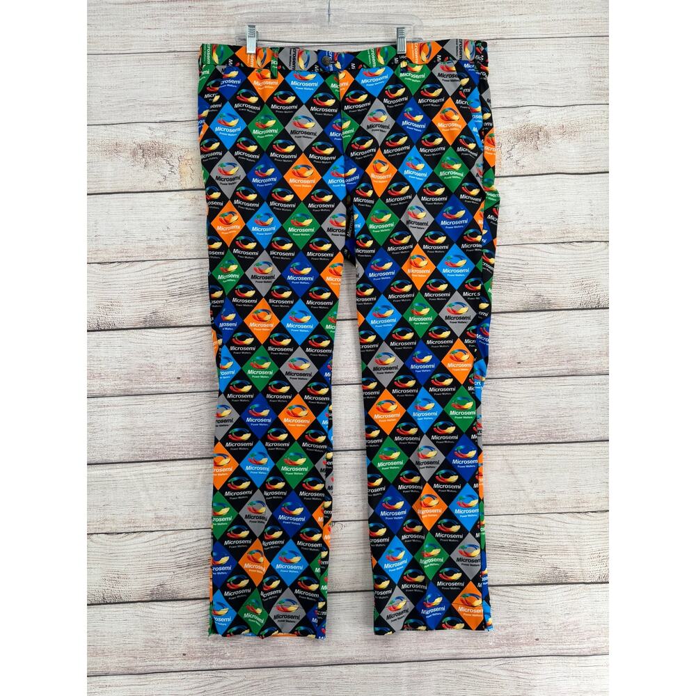 Loud Mouth Talon Microsemi Power Matters Diamond Print Golf Pants Mens 42x32 NEW